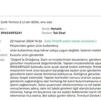 Trendyol'un İade Onayları