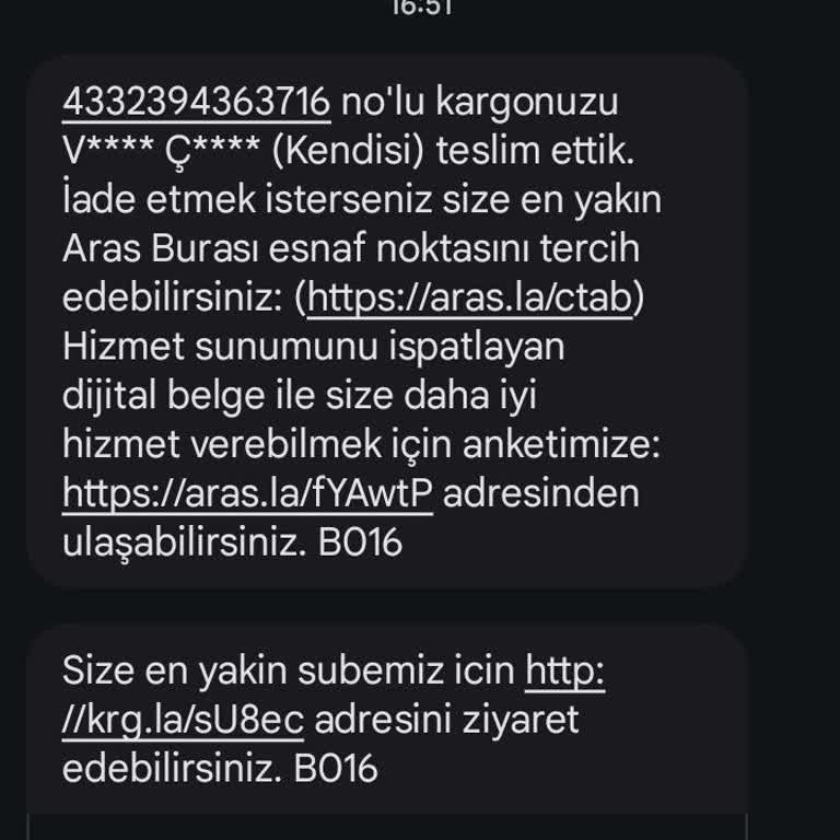 Aras Kargo Teslim Edildi Sorunu