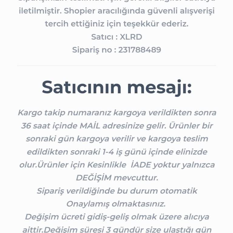 Clothe Xlrd Clothe. Xlrd Siparişim 10 Gündür Kargo Bilgisi Gelmedi.