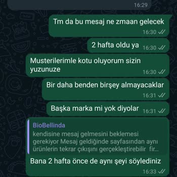 Biobellinda Siparişim 1 Aydan Fazla Oldu Hala Elime Ulaşmadı