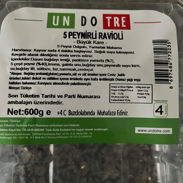 Un Do Tre Makarna Un Do Tre Ravioli 5 Peynirli Deniliyor.