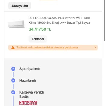 LG Klima Kurulum Gecikmesi