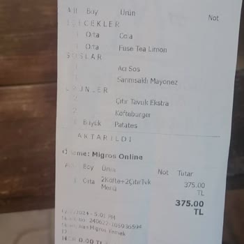McDonald's Migros Yemek Siparişi Eksik Geldi Muhatap Yok