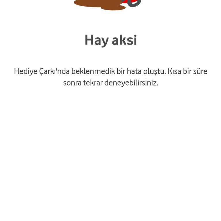 Vodafone Hediye Çarkı Çevrilmiyor.