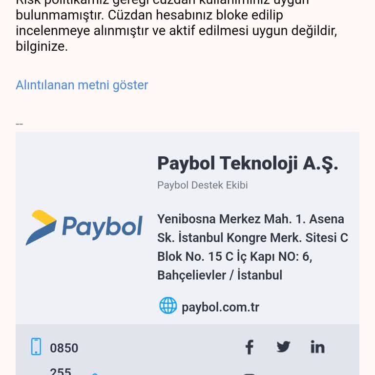 Paybol Hesap Bloke Edildi. Param İçinde Kaldı...
