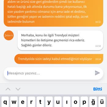 Osse Trendyol Ve Solaris İademi Kabul Etmiyor