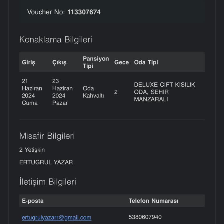 Anemon Hotels Anemon Malatya Hotel İade Yapmıyor