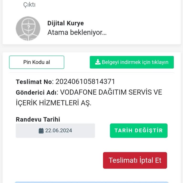 Dijital Kurye Hattımı Getirmedi Ve Ulaşım Sağlayamıyorum