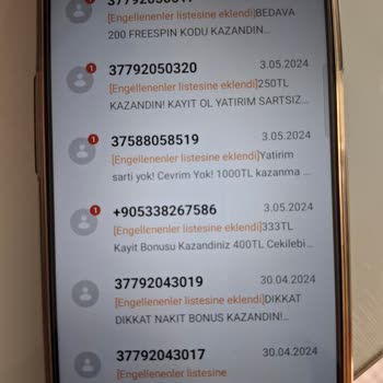 Vodafone 37 İle Başlayan Numaralardan Engellememe Rağmen Gelen Bahis Mesajları