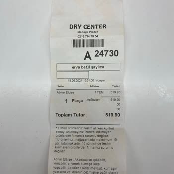 Maltepe Piazza AVM Dry Center Piazza Şubesi Elbisemi Mahvetti