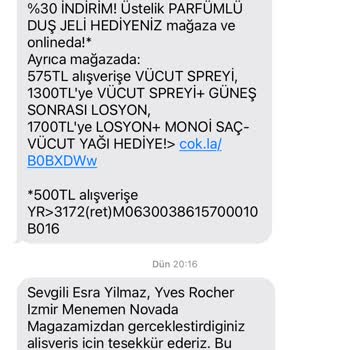 Yves Rocher Eksik Beyan, Yanlış Bilgilendirme