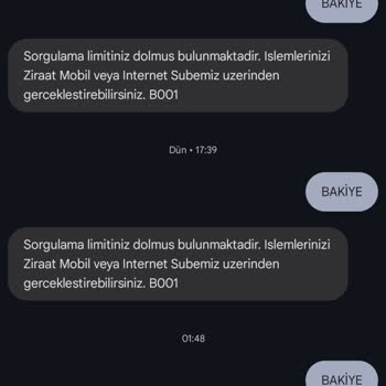 Ziraat Bankası Limit Bakiye Sorgulama Sorunu