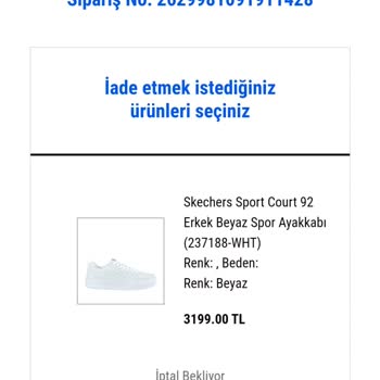 Sporjinal Sitesinden Alınan Ayakkabıyı İade Edemiyorum