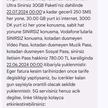 Vodafone Tarife Değişikliği Mağduriyeti