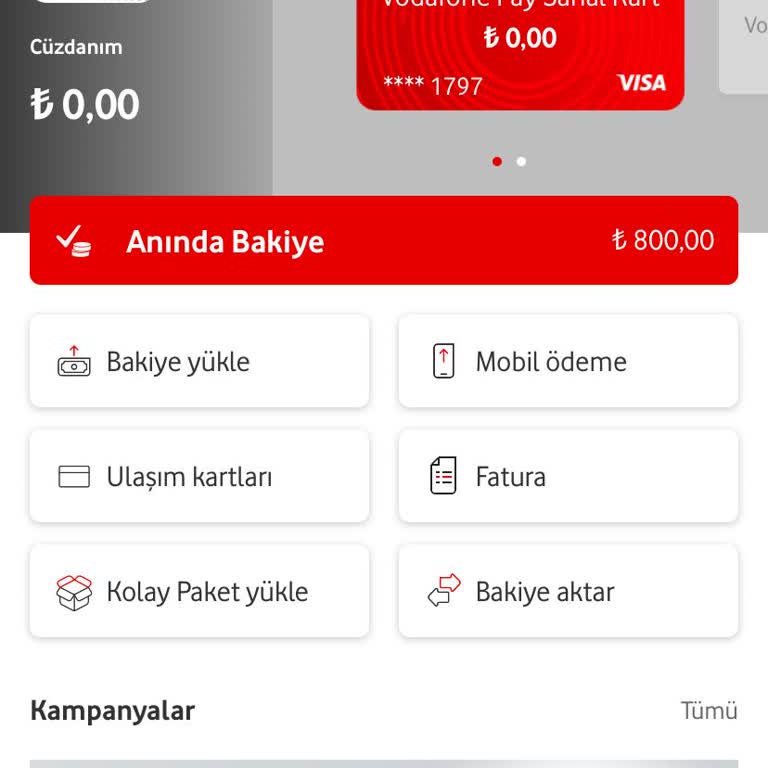 Vodafone Anında Bakiye Kullanılmıyor