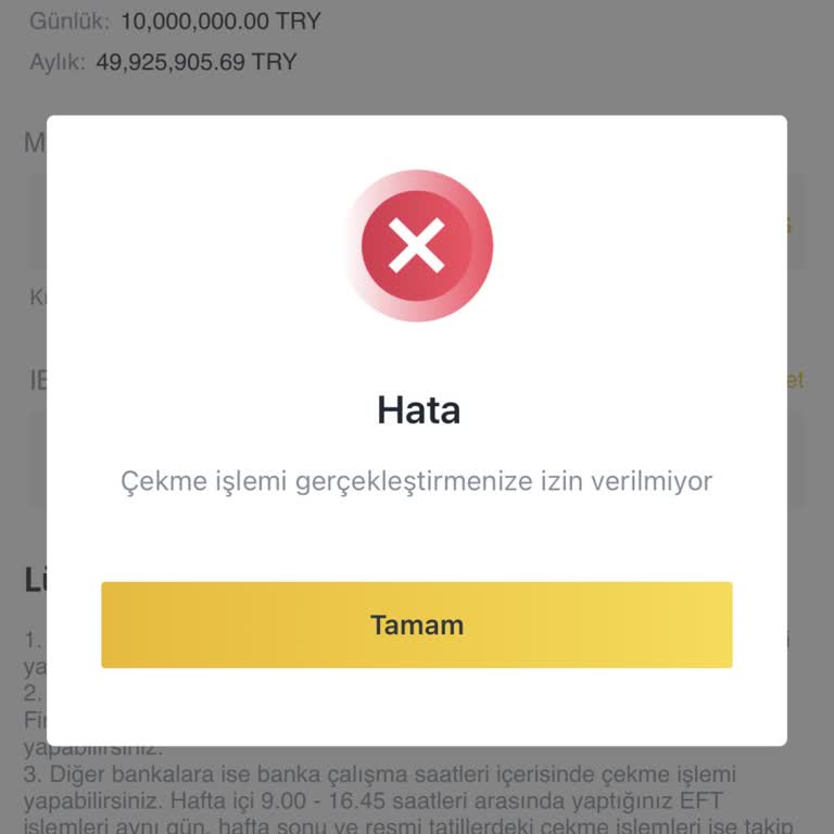 Binance TR 4 Aydır Bloke Param