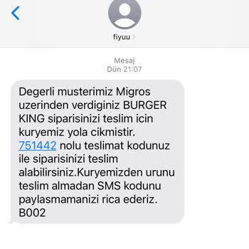 Burger King Hizmet Bölgesi Dışı Gerekçesiyle İptal Edilen Siparişe Çözüm Bekliyorum!