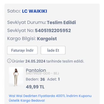 LC Waikiki Dikiş Hatalı Ürün
