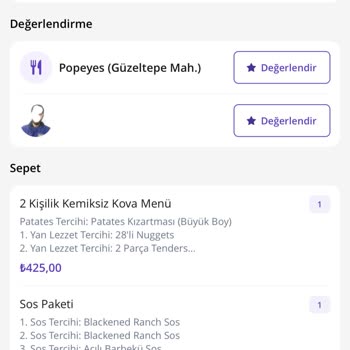 Getir Sipariş Hata Sorunu