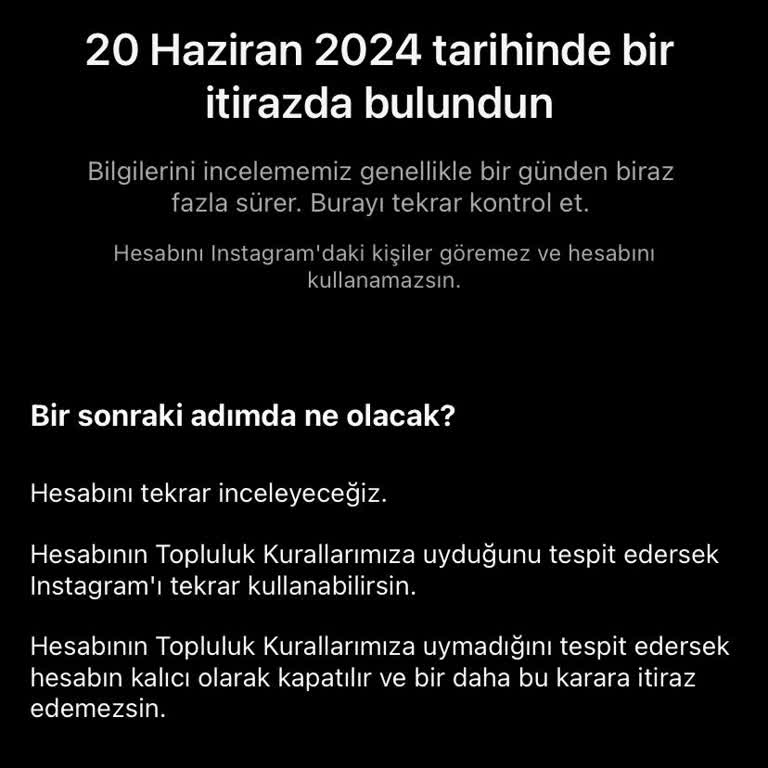Instagram Hesabı Askıya Alınması