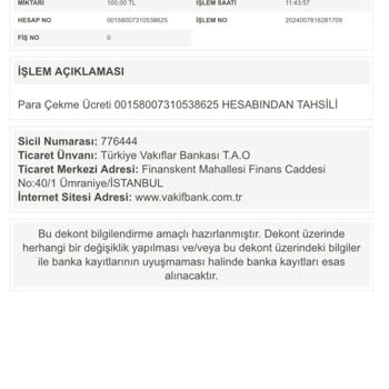 VakıfBank Kendi Banka Hesabından Yapılan İşleme Para Alıyor