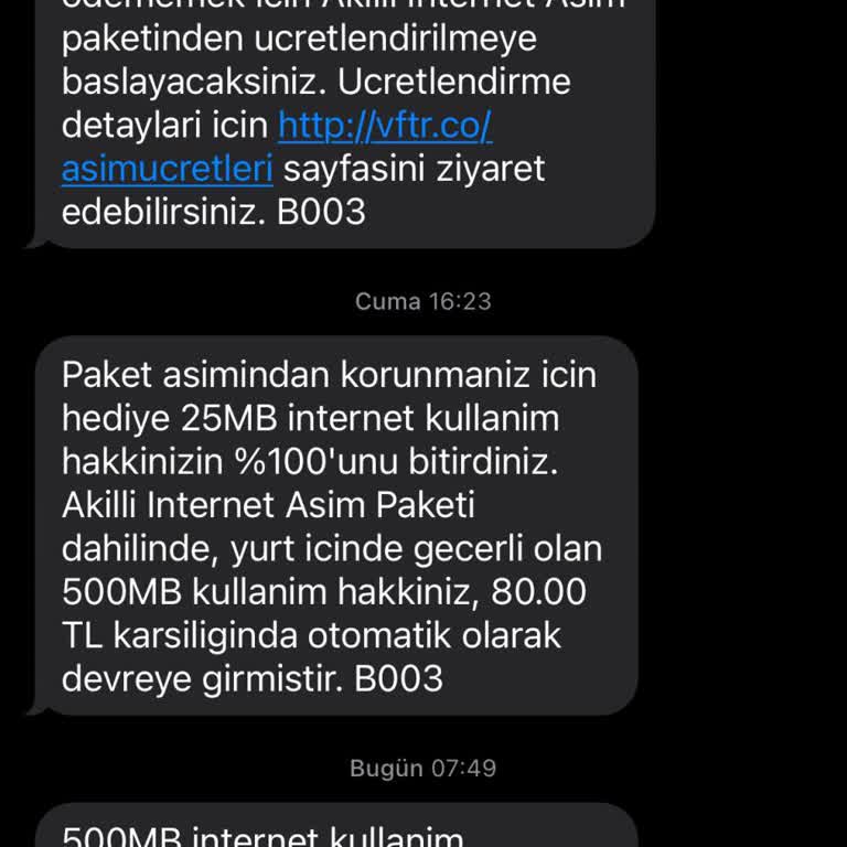 Vodafone'un Fazla Ücretlendirmesi
