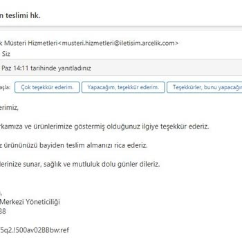Arçelik.com.tr Den Şikayetçiyim