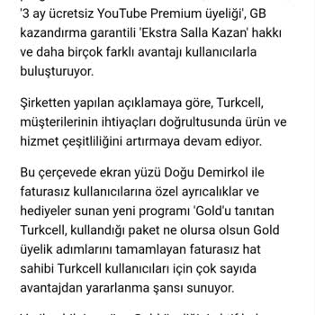 Turkcell Gold Üyelik Kazandım3Ay Geçerli Youtube.com Premium Paketi Verilmedi