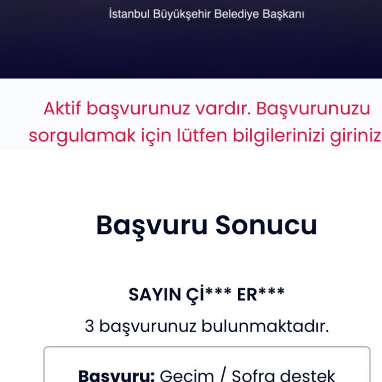 İBB - İstanbul Büyükşehir Belediyesi Sedep Başvuru Sonuçlanmadı