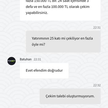 Fixbet Para Çekme Sorunu