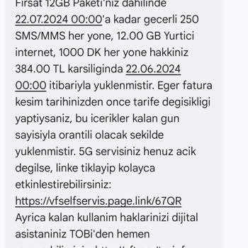 Vodafone. Da Tarife Baz Fiyatının Bir Anda Yükselmesi
