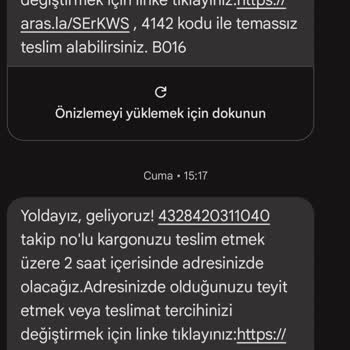 Aras Kargo Ürünümü 10 Gündür Elime Ulaştırmadı.