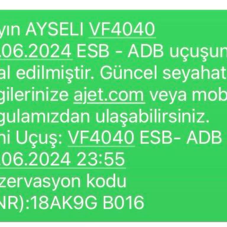 AJet (Anadolu Jet) Uçuş İptali Mağduriyeti