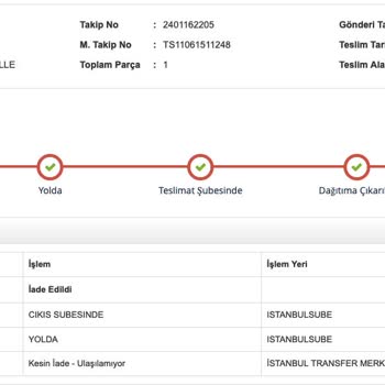 Jetizz Kargo 20 Günde Ulaşmadı.
