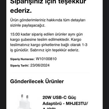 Appleturkiye.com (özel) Apple Türkiye'den Aldığım Şarj Adaptörünün İptali Ve İadesi