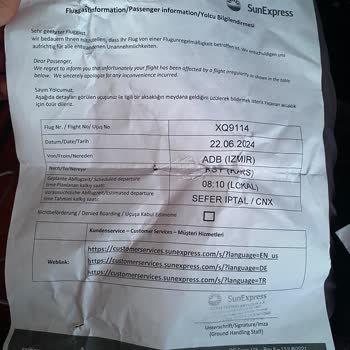 Sunexpress'in Keyfi Uçuş İptali Ve Müşteri Hizmetlerindeki İlgisizlik Mağduriyeti