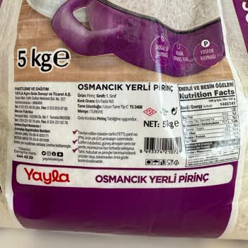 Yayla Bakliyat Yayla Osmancık Pirinç Kalite Problemi