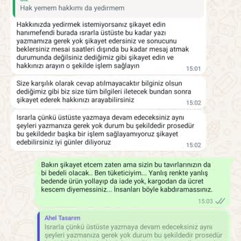 Ahel Tasarım İade Kabul Etmiyor. Yanlış Ürün Gönderiyor. Tavırları KTÜ