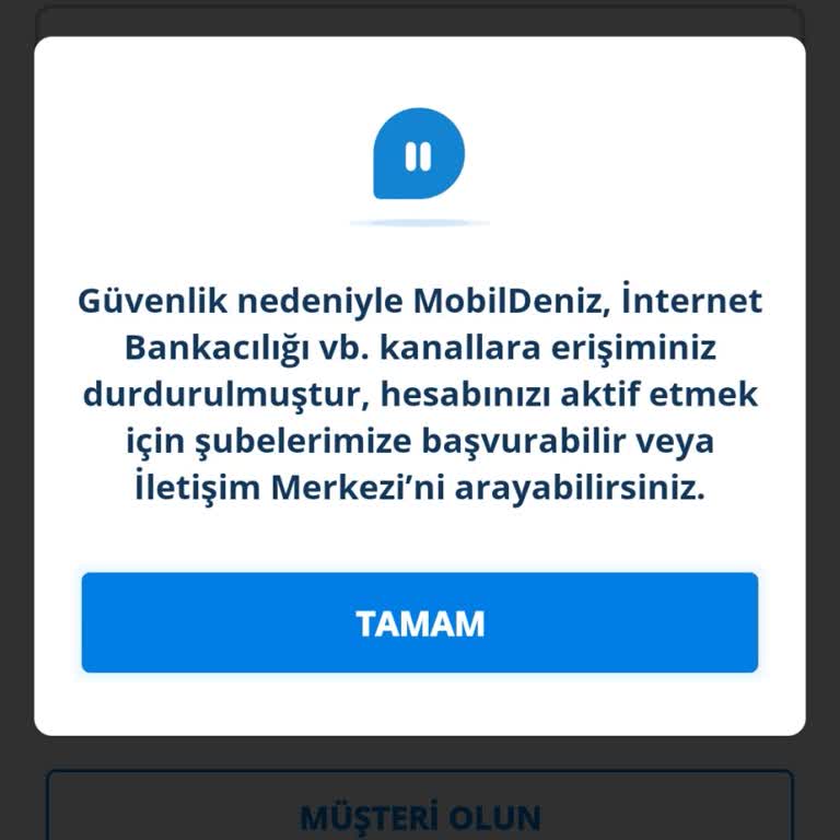 Denizbank Mobil Bankacılık Erişim Sorunu