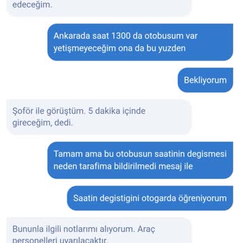Özlem Van Turizm Otobüs Saat Değişikliği