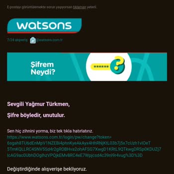 Watsons Mobil Şifrem Değişmiyor Giremiyorum.
