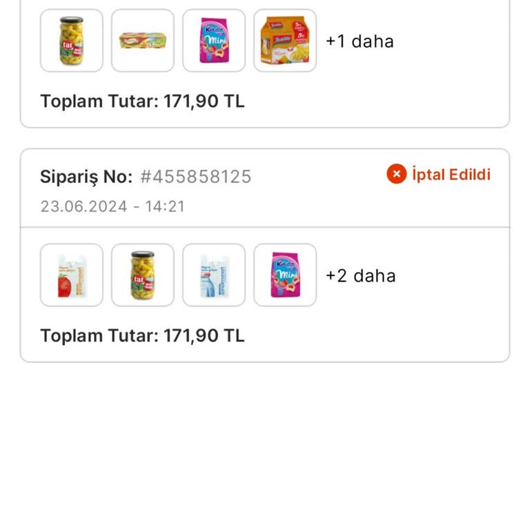 Migros Siparişim İptal Edildi