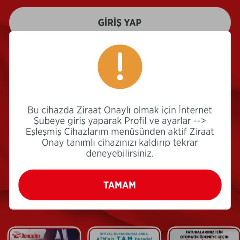 Ziraat Bankası Mobil Bankacılığa Hata Veriyor
