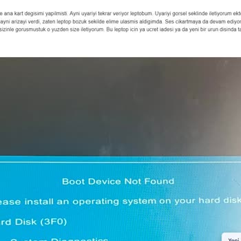 HP CND31936VT Seri Numaralı Bozuk Gönderilen Ürün Hakkında