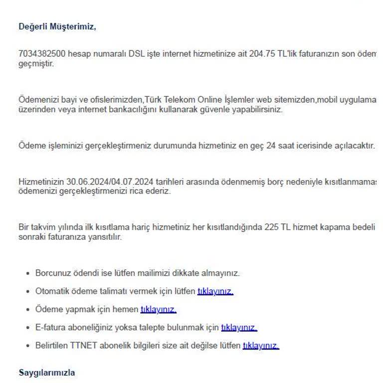 Türk Telekom Bana Ait Olmayan İnternet Faturaları Benim Mail'ime Geliyor