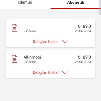 Vodafone Allinmobi Üyeliğini İptal Etmek İstemiyorum