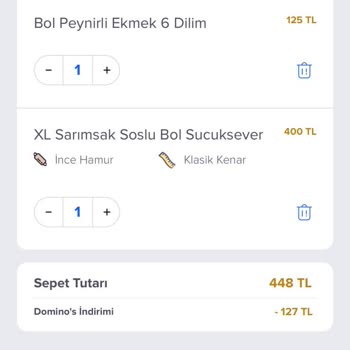 Domino's Pizza 127TL İndirimin Sipariş Verilince Kaybolması