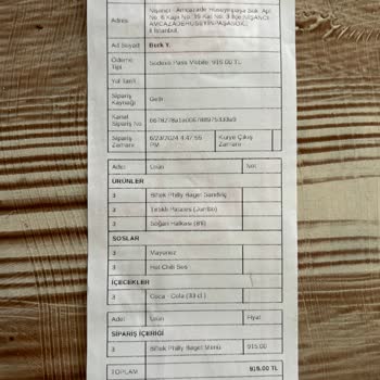Arby's Eksik Ürün Getirilmesi