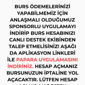 Eğitim Gönüllüleri Vakfı (Burs Başvuru) Tegv Adına Açılan Asılsız Hesap