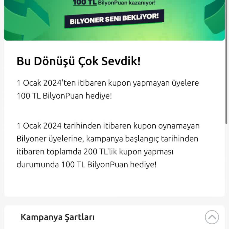 Bilyoner Kampanya Puanını Yatırmıyor!
